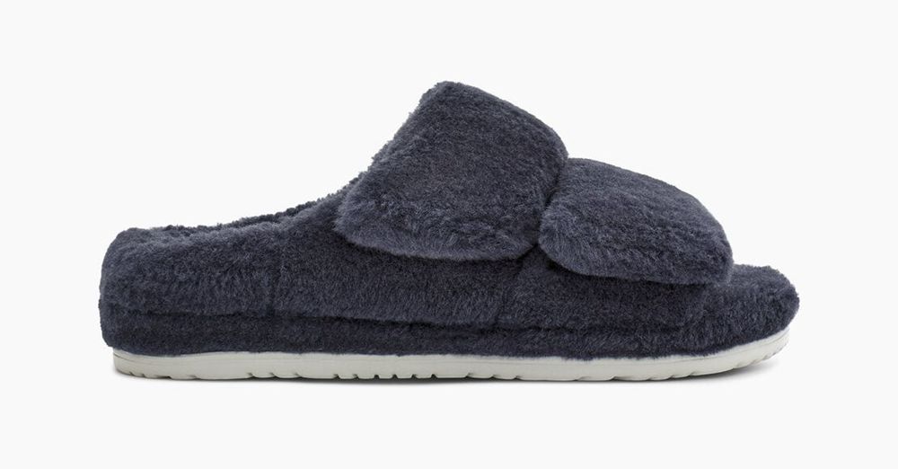 Ugg Slipper Mens - Ugg Fluff T Navy - 437ZWOCXA